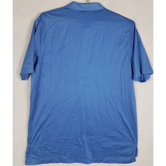 Peter Millar Crown Polo Shirt XL Solid Blue Short Sleeves Cotton Golf Shirt - Picture 6 of 10